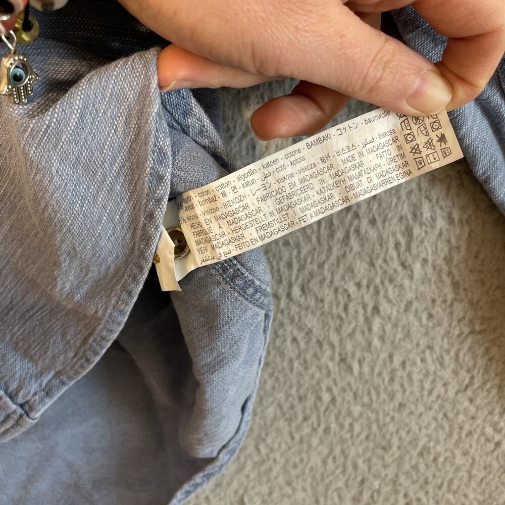 Zara Womens Relaxed Fit Oversized Denim Overshirt XL Pocket - Picture 10 of 15